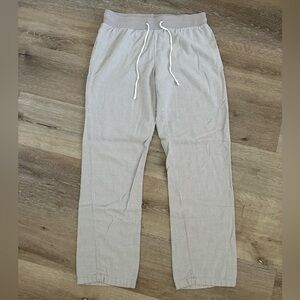 Gray and white pajama pants